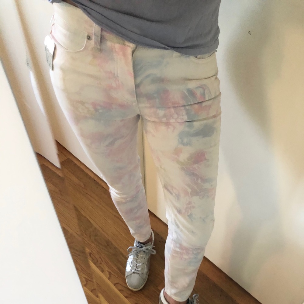 Free People Liberty Wash Skinny Jeans | Pastel Floral